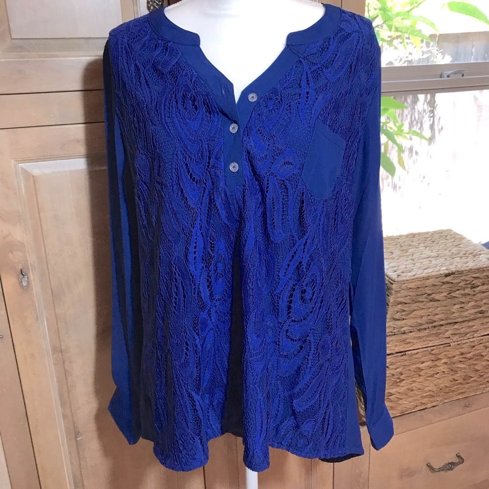 NWOT Royal Blue Blouse/Tunic - purchased in Italy